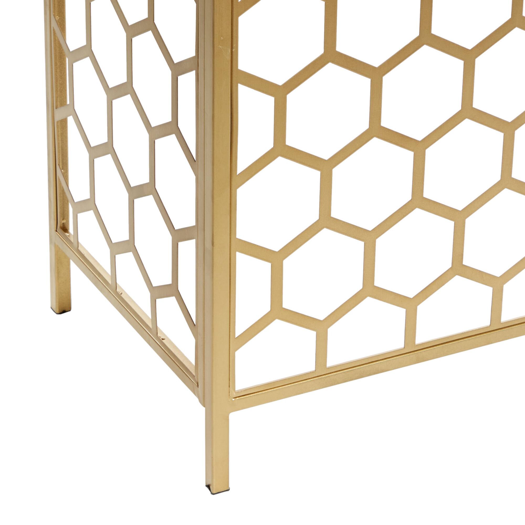 Gold Metal Contemporary Console Table 30" x 42" x 14"